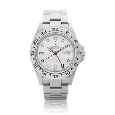 View full screen - View 1 of Lot 8017. Explorer II, Reference 16570 | A stainless steel wristwatch with 24 hours indication, date and bracelet, Circa 2007 | 勞力士 | Explorer II 型號16570 | 精鋼鏈帶腕錶,備24小時及日期顯示,約2007年製.