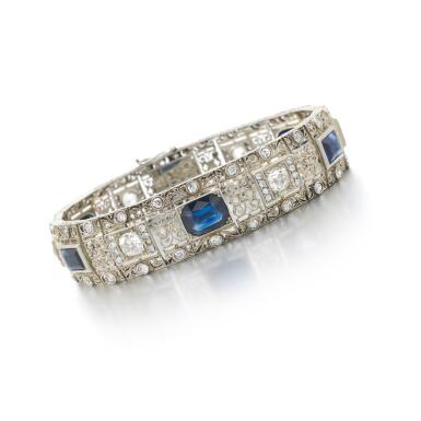 View full screen - View 1 of Lot 29. Sapphire and diamond bracelet | Bracciale in zaffiri e diamanti.
