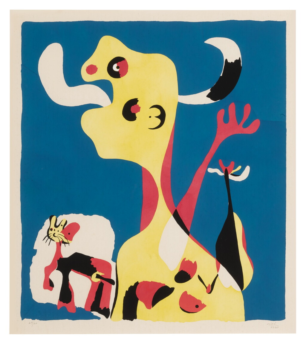 View full screen - View 1 of Lot 70. JOAN MIRÓ | FEMME ET CHIEN DEVANT LA LUNE (DUPIN 18).