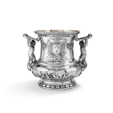 View full screen - View 1 of Lot 378. A probably German silver wine-cooler after the model of Meissonier, circa 1900 | Seau à rafraîchir en argent d'après le modèle de Meissonier, probablement Allemagne, vers 1900.