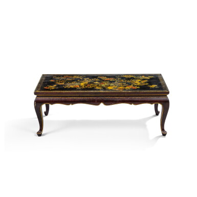 View full screen - View 1 of Lot 845. A French lacquer coffee table, late 19th/early 20th century.