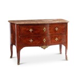 A Louis XV Royal kingwood veneered with gilt-bronze mounts commode, stamped Mondon, by Antoine Gaudreaus, 1739, delivered to Queen Marie Leczinska at Compiègne | Commode royale en placage de bois de violette et bronze doré d’époque Louis XV, estampille de Mondon, par Antoine Gaudreaus, 1739, livrée pour la reine Marie Leczinska à Compiègne