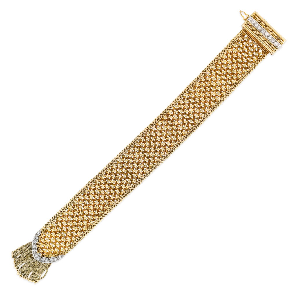 View full screen - View 1 of Lot 37. BRACELET OR ET DIAMANTS | GOLD AND DIAMOND BRACELET.