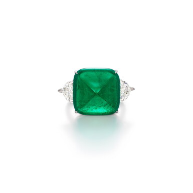 View full screen - View 1 of Lot 1873. Emerald and Diamond Ring | 18.17克拉 「哥倫比亞」祖母綠 配 鑽石 戒指.