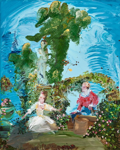 View full screen - View 1 of Lot 808. Genieve Figgis 熱尼維 · 菲吉斯 | The Surprise (after Fragonard) 驚喜(摹仿弗拉戈納爾).