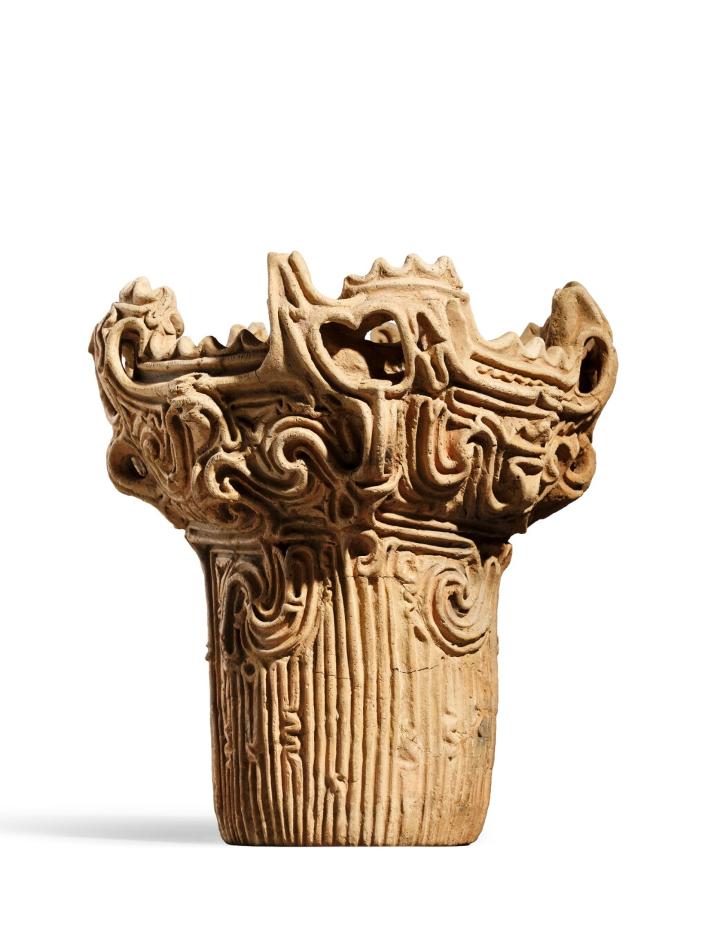View full screen - View 1 of Lot 2009. A flame-style earthenware deep vessel, Middle Jomon period, 3500 – 2500 BCE | 深鉢形土器(火焔型土器) 縄文時代中期前半 紀元前3500~2500年.