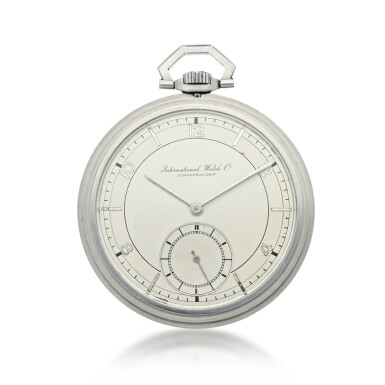 View full screen - View 1 of Lot 88. IWC | A STAINLESS STEEL OPEN FACED WATCH, CIRCA 1940.