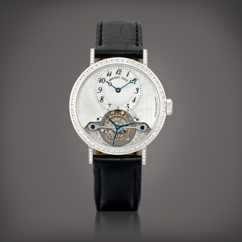 View full screen - View 1 of Lot 2130. Classique, Reference 3358BB/52/986/DD00 | A white gold and diamond-set tourbillon wristwatch with mother-of-pearl dial, Circa 2016 | 寶璣 | Classique 型號3358BB/52/986/DD00 | 白金鑲鑽石陀飛輪腕錶,備珠母貝錶盤,約2016年製.