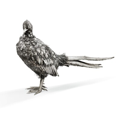View full screen - View 1 of Lot 25. A LARGE SILVER FEASANT, BUCCELLATI, MILAN, 20TH CENTURY | GRAND FAISAN EN ARGENT PAR BUCCELLATI, MILAN, XXE SIÈCLE .