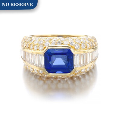 View full screen - View 1 of Lot 1218. Sapphire and diamond ring.