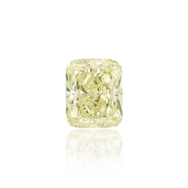 View full screen - View 1 of Lot 128. Fancy Light Yellow Diamond and Diamond Ring.