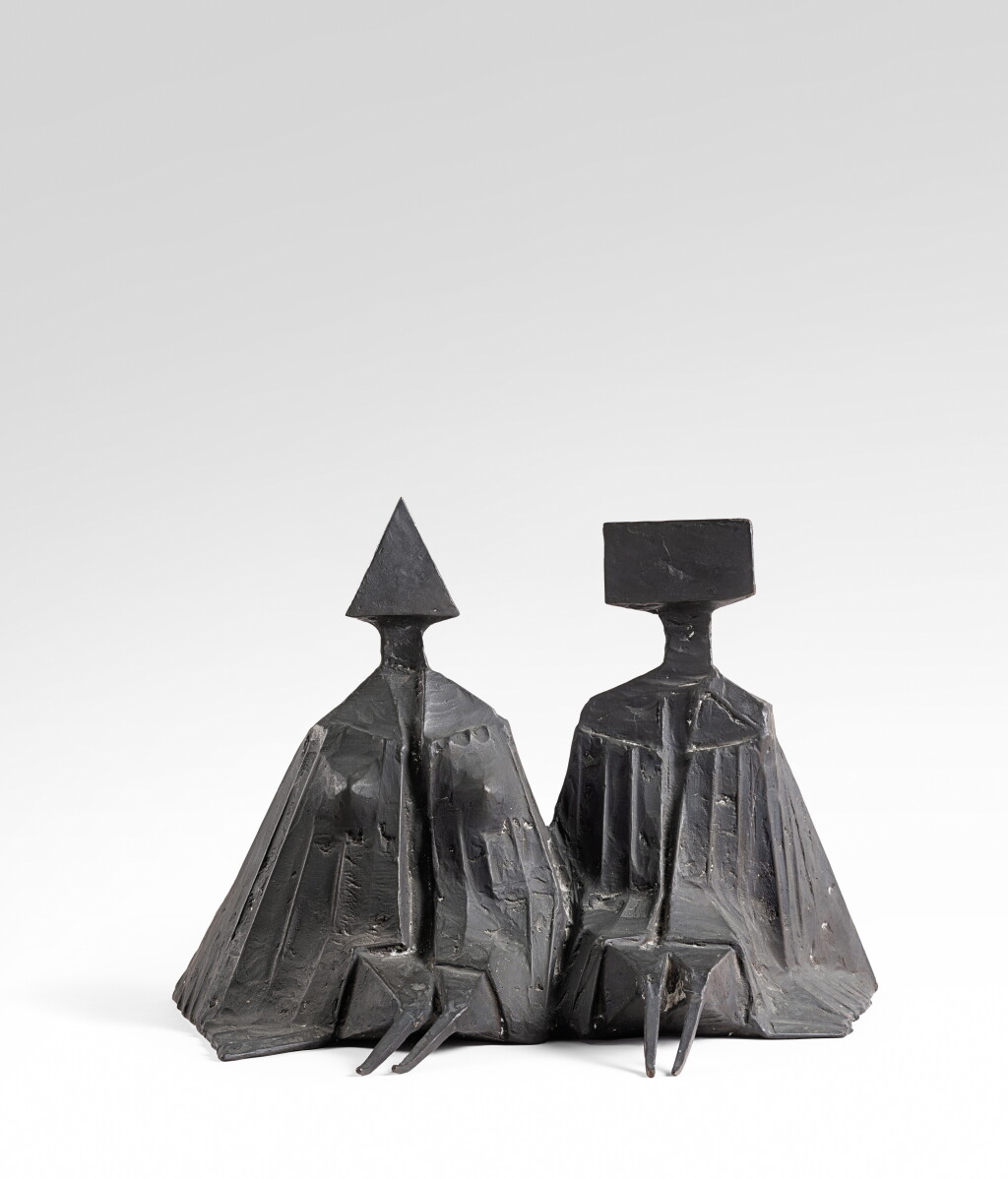 View full screen - View 1 of Lot 508. Pair of Sitting Figures.