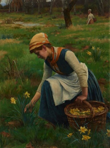 View full screen - View 1 of Lot 177. Picking Daffodils.
