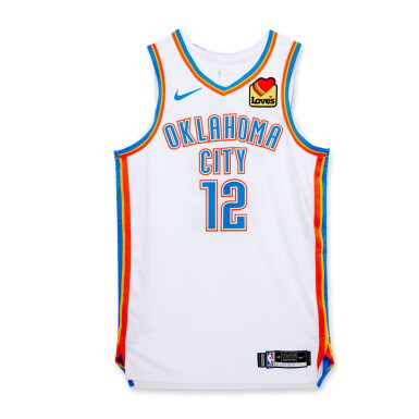 View full screen - View 1 of Lot 72. Lindy Waters III Oklahoma City Thunder 2023-2024 Game Worn Association Edition Jersey.