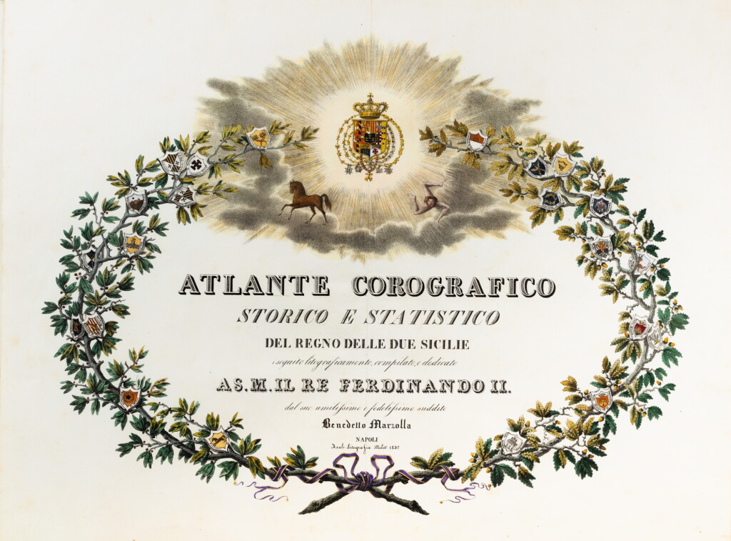 View full screen - View 1 of Lot 529. Atlante corografico storico e statistico del Regno delle Due Sicilie. 1832. Aux armes de la duchesse de Berry..