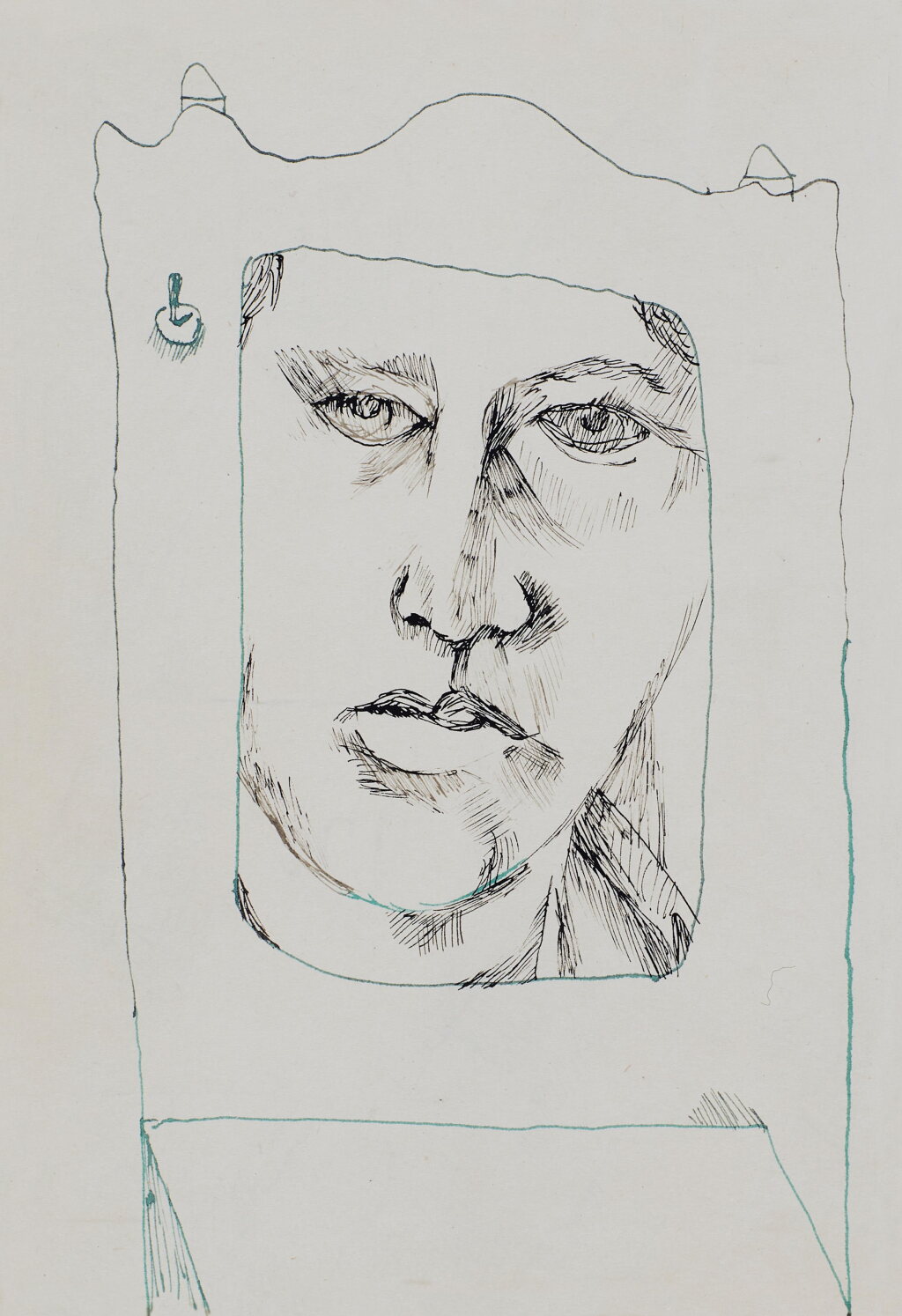 View full screen - View 1 of Lot 223. Self-Portrait in a Mirror (recto); Preacher (verso).