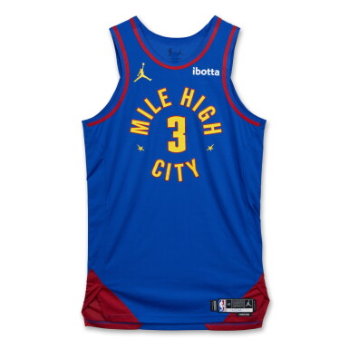 View full screen - View 1 of Lot 90. Julian Strawther Denver Nuggets 2024-2025 Emirates NBA Cup Game Worn Statement Edition Jersey.