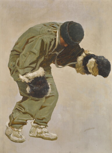 View full screen - View 1 of Lot 26. 'A Very Gallant Gentleman' (Captain L.E.G. Oates walking out to his death in the blizzard, on Captain Scott's return journey from the South Pole, March 1912).