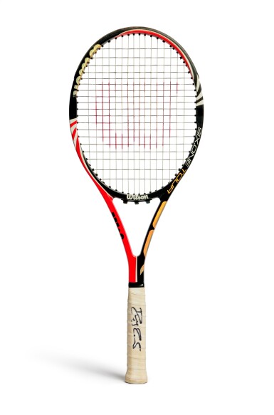 View full screen - View 1 of Lot 9. Roger Federer 2011 French Open Finals Match Used & Signed Racquet.