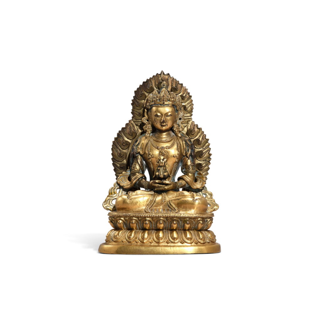 全螢幕檢視 - 查看3619A gilt-bronze Amitabha, Qing dynasty, 18th - 19th century | 清十八至十九世紀 銅鎏金阿彌陀佛像的1