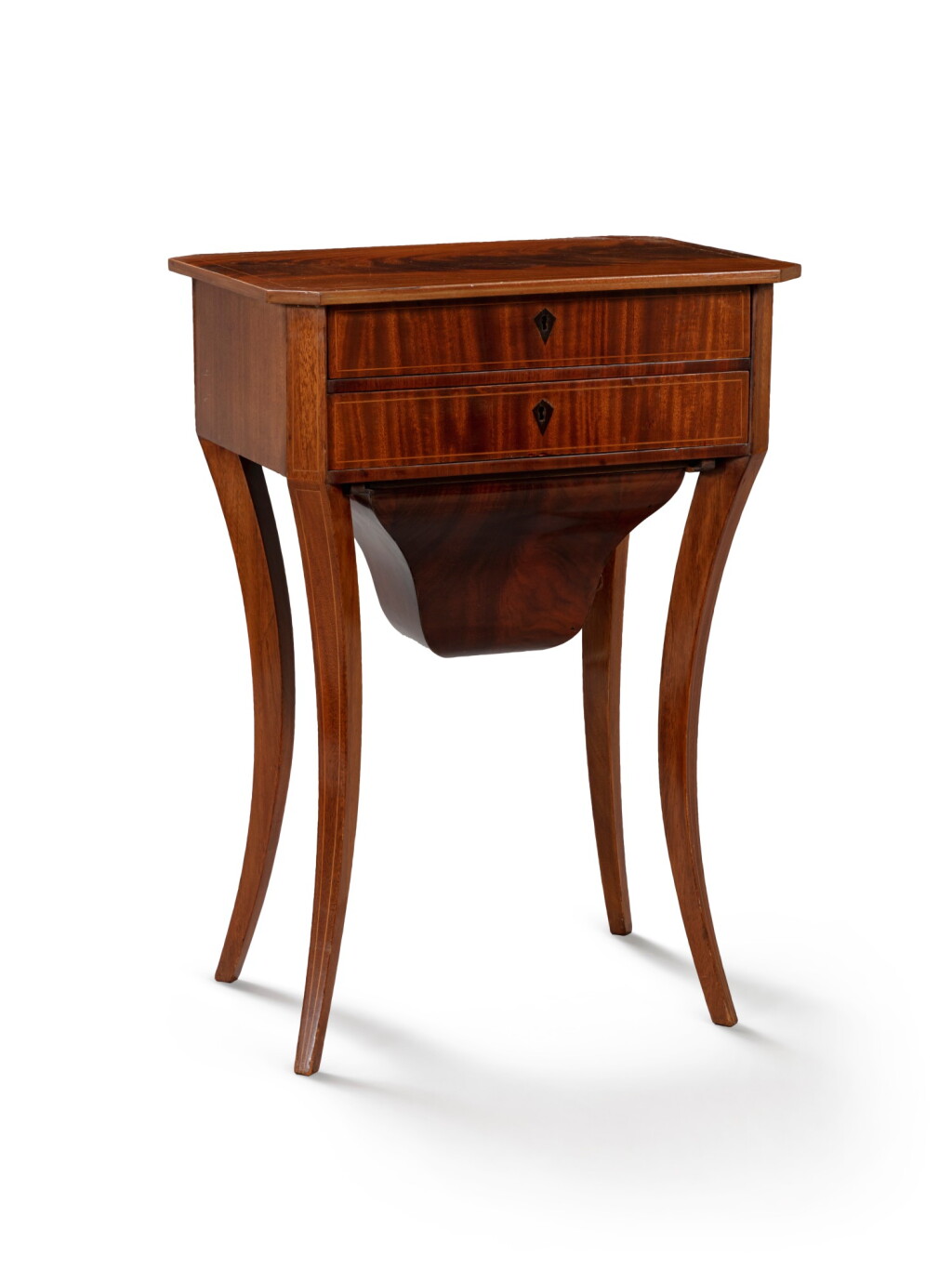 View full screen - View 1 of Lot 157. A North German Georgian style mahogany worktable, probably Altona, circa 1820/40.