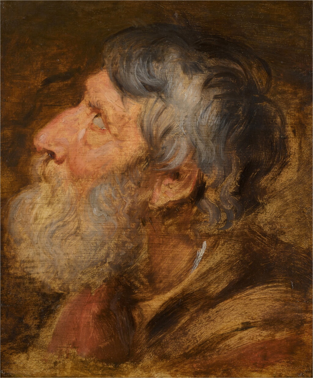 View full screen - View 1 of Lot 11. Head study of a bearded, elderly man in profile.