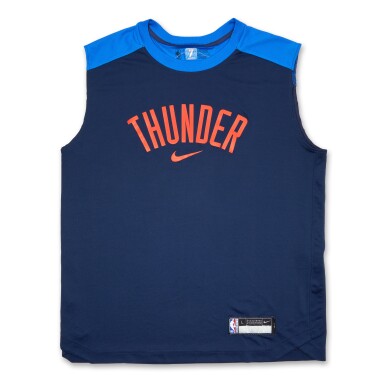 View full screen - View 1 of Lot 47. Chet Holmgren Oklahoma City Thunder 2025 NBA Finals Game Worn Warmup Top | Game 2 | ‘Championship Run’ .