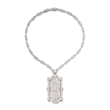 View full screen - View 1 of Lot 389. Diamond necklace.