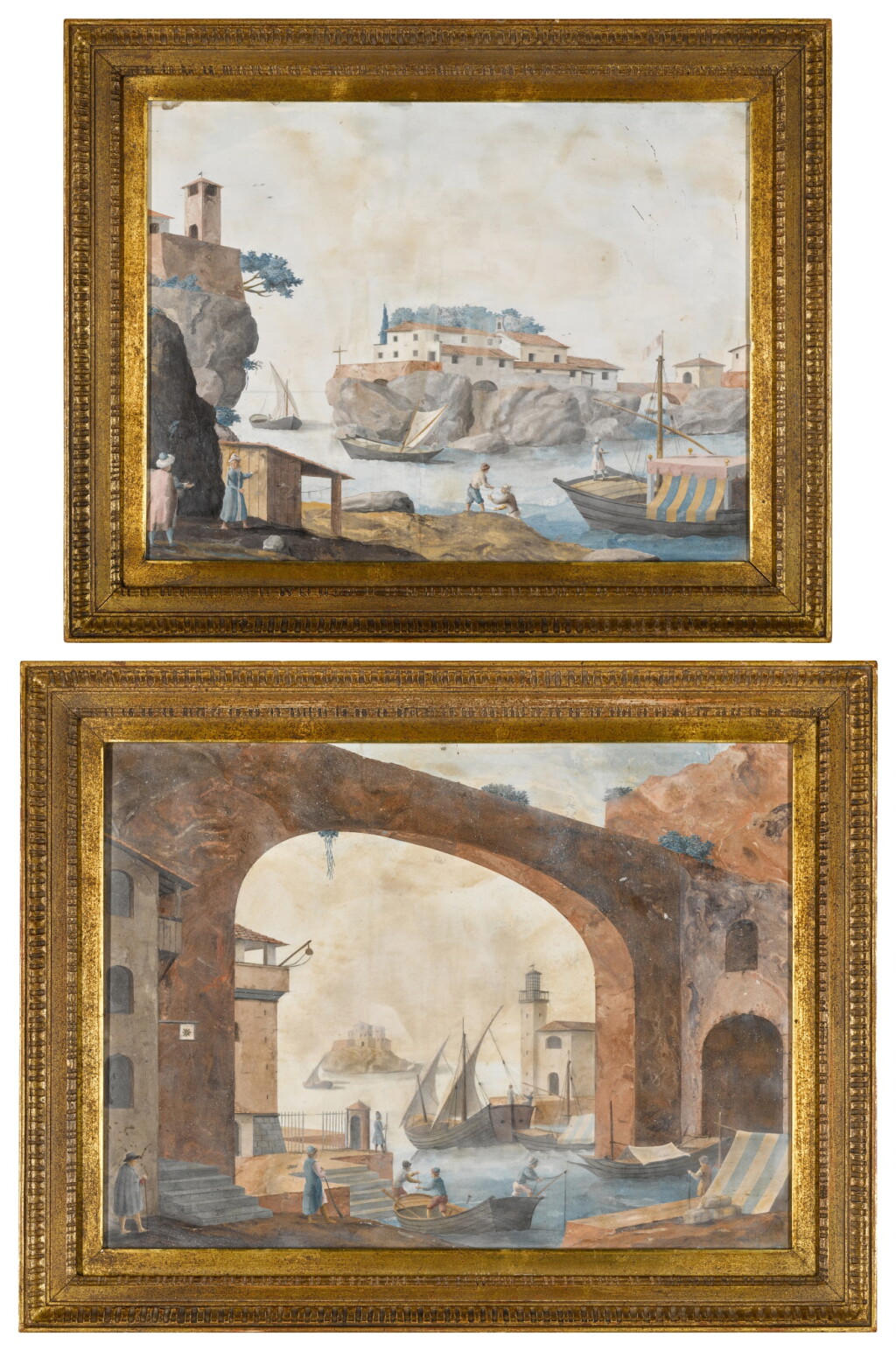 View full screen - View 1 of Lot 28. A pair of Italian scagliola panels, mid-18th century, attributed to Enrico Hugford.