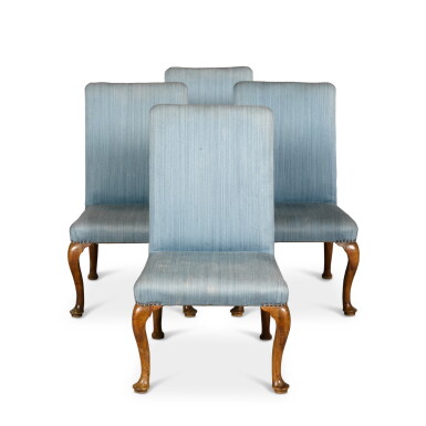 View full screen - View 1 of Lot 16. A set of four George I walnut chairs, circa 1720-1730.