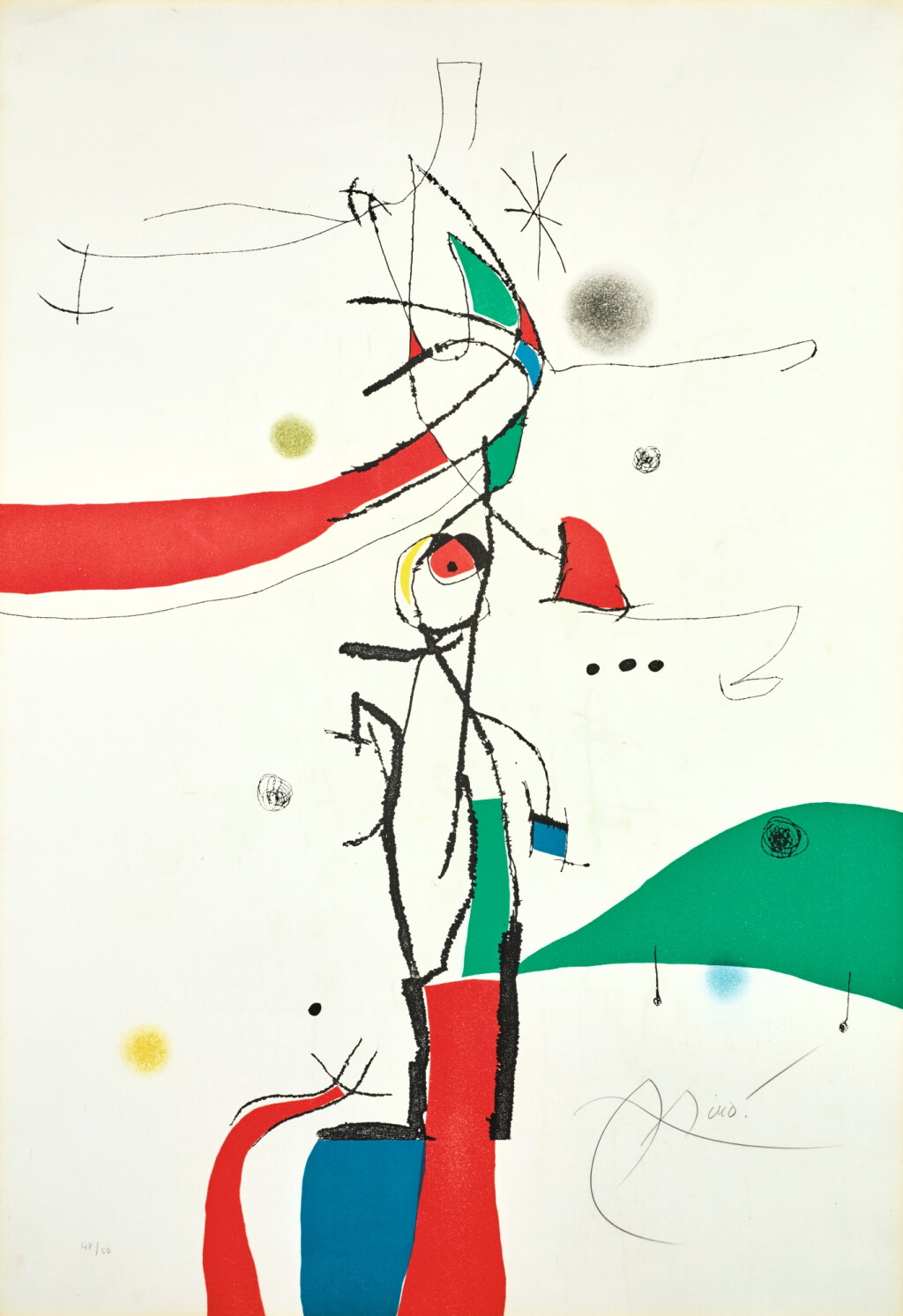 View full screen - View 1 of Lot 91. JOAN MIRÓ | DEMI-MONDAINE À SA FENÊTRE (D. 742).
