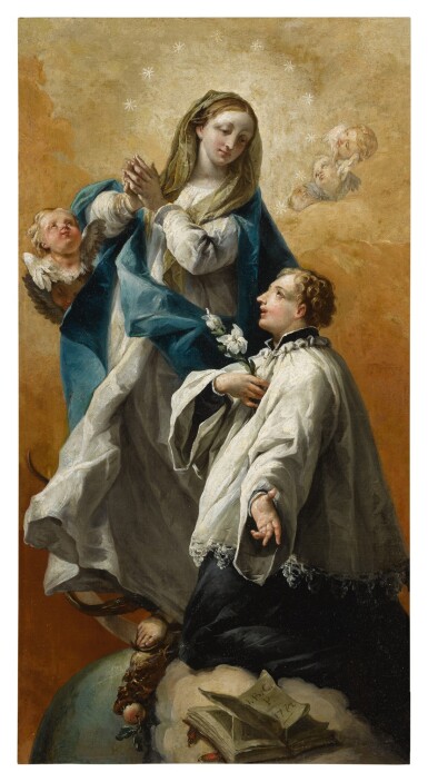 View full screen - View 1 of Lot 82. The Madonna in glory with Saint Aloysius Gonzaga.