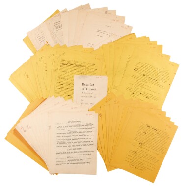 View full screen - View 1 of Lot 68. CAPOTE | Breakfast at Tiffany's, revised typescript, 1958.
