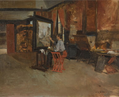 View full screen - View 1 of Lot 301. An artist in his studio .