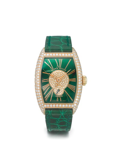 View full screen - View 1 of Lot 55. FRANCK MULLER | REF 1750 S6 PM CD, A YELLOW GOLD AND DIAMOND SET TONNEAU WRISTWATCH CIRCA 2000.