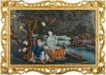 A Chinese Export reverse glass painting, probably Canton, mid-18th century