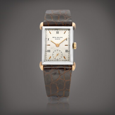 View full screen - View 1 of Lot 8816. Reference 1530 | A pink gold and stainless steel wristwatch, Made in 1942 | 百達翡麗 | 型號 1530 | 粉紅金精鋼腕錶,1942年製.