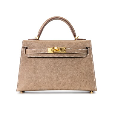View full screen - View 1 of Lot 8531. Etoupe Sellier Kelly II Mini in Epsom Leather with Gold Hardware, 2021.