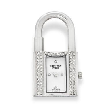 View full screen - View 1 of Lot 112. Stainless Steel, Diamond and Mother of Pearl Kelly Lock.