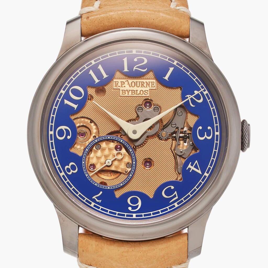 View full screen - View 1 of Lot 15. Chronomètre Bleu Byblos | A rare limited edition tantalum semi-skeletonized wristwatch, no. 95 out of 99 pieces, Circa 2015.