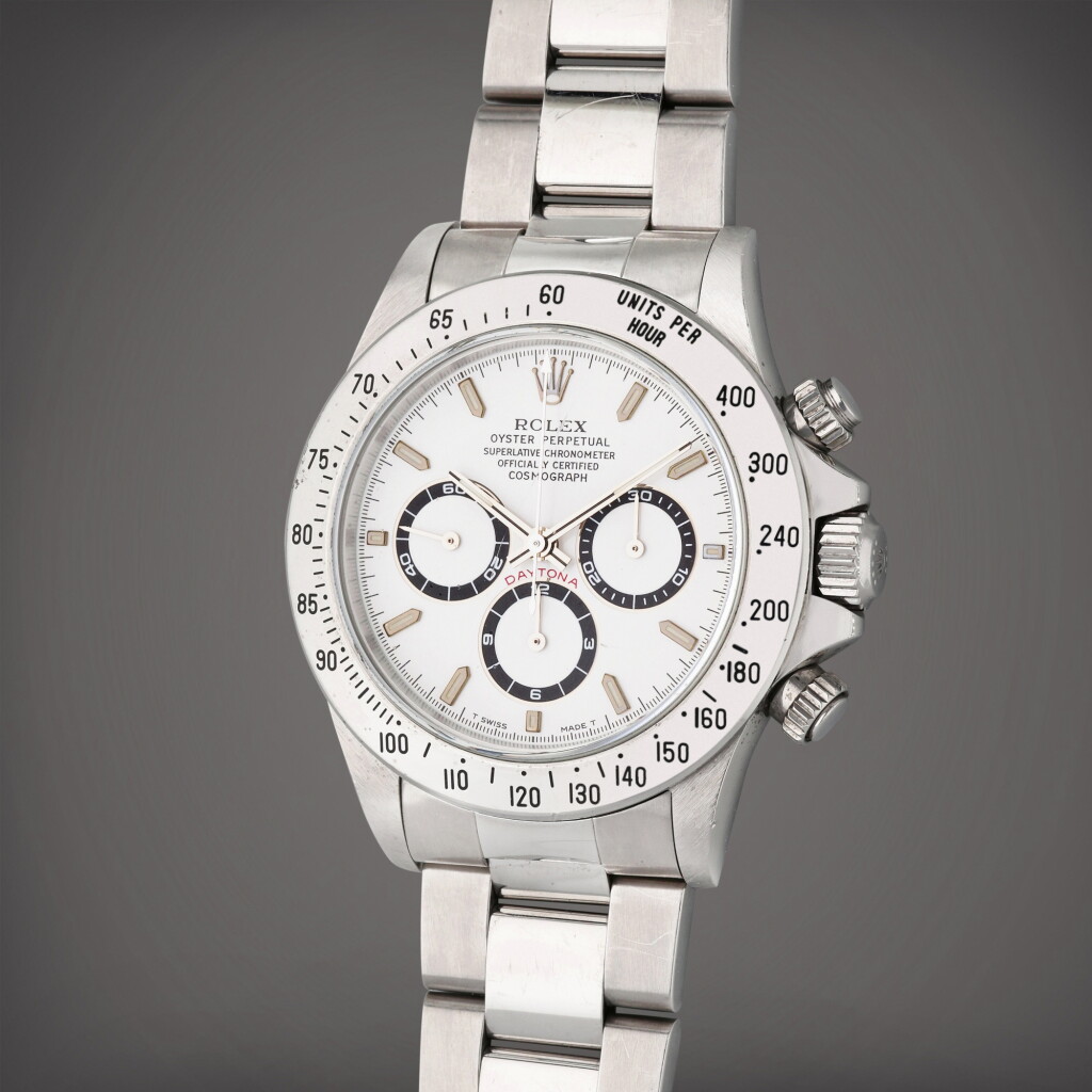 View full screen - View 1 of Lot 36. Reference 16520 'Zenith' Daytona | A stainless steel automatic chronograph wristwatch with bracelet, Circa 1997.