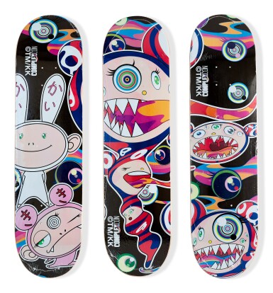 View full screen - View 1 of Lot 115. 2016 Complexcon Mr Dob & Kaikai Kiki Skateboard (Set of Three) | 2016 Complexcon Mr Dob & Kaikai Kiki 滑板.