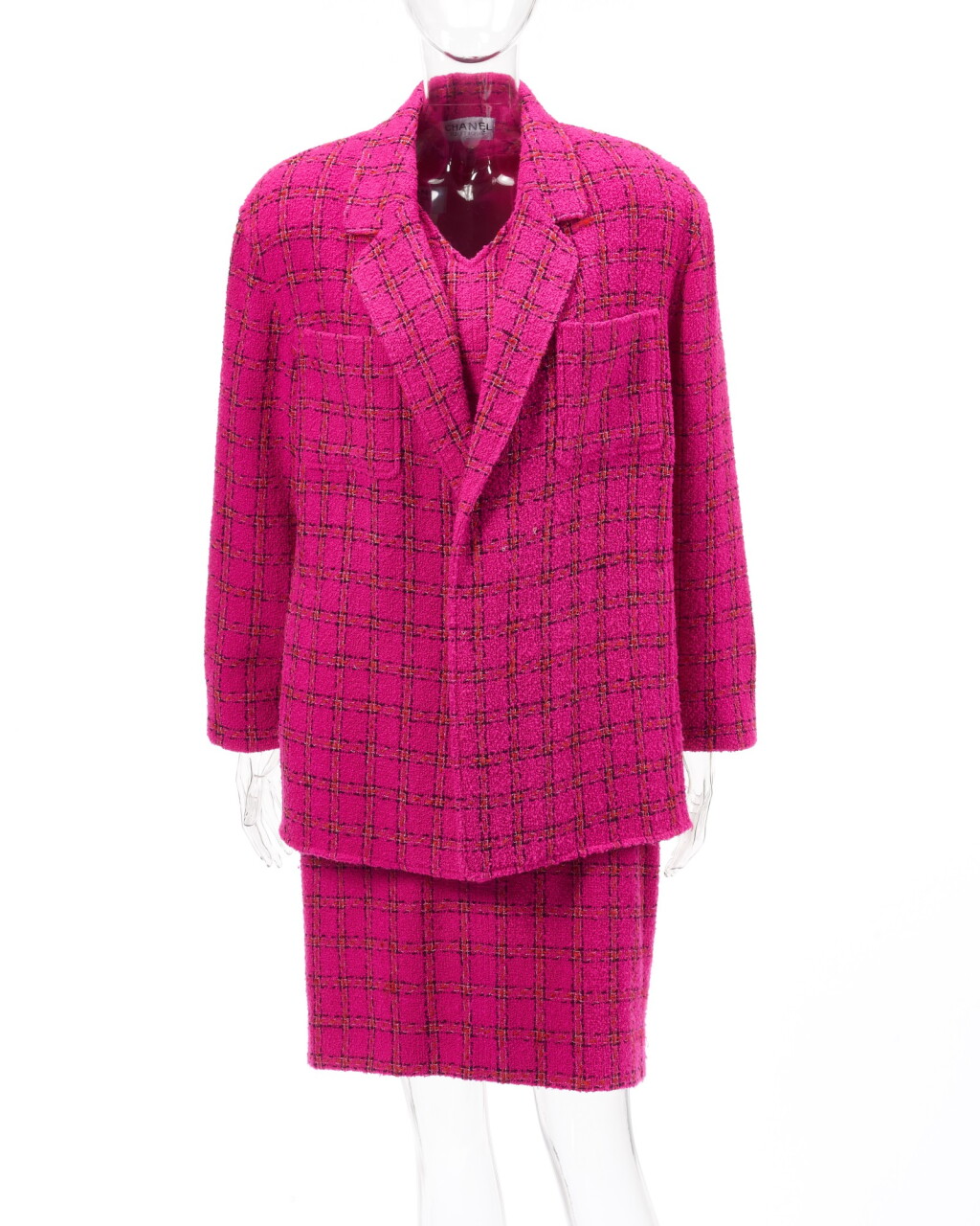 View full screen - View 1 of Lot 106. Fuchsia tweed ensemble.