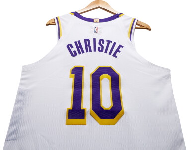 View full screen - View 1 of Lot 63. Max Christie ‘Christmas Day’ Los Angeles Lakers 2023-2024 Game Worn Association Edition Jersey .