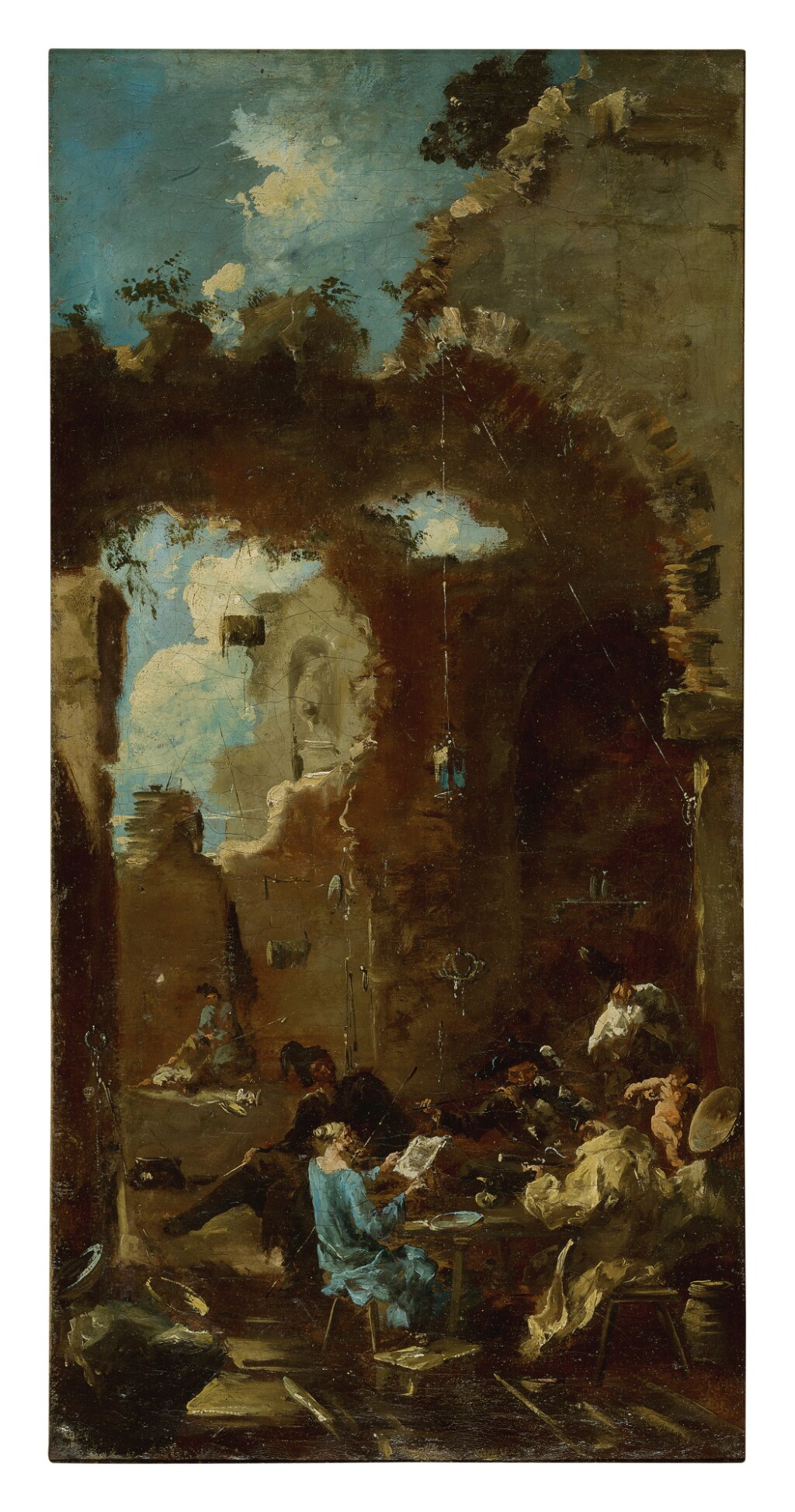 View full screen - View 1 of Lot 96. Sold Without Reserve | MANNER OF ALESSANDRO MAGNASCO, CALLED IL LISSANDRINO | A CONCERT IN A TAVERN AMONG RUINS.