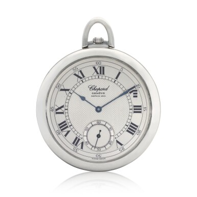 View full screen - View 1 of Lot 8047. Chopard | A platinum open face keyless watch, Circa 2010 | 蕭邦 | 鉑金懷錶,約2010年製.