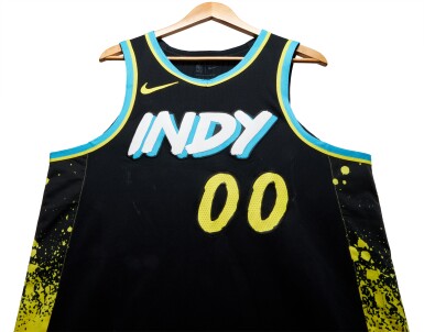 View full screen - View 1 of Lot 40. Bennedict Mathurin Indiana Pacers 2023-2024 In-Season Tournament Quarterfinals Game Worn City Edition Jersey .
