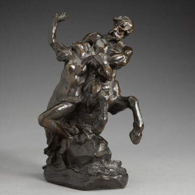 View full screen - View 1 of Lot 162. AIMÉ-JULES DALOU | CENTAURE ENLEVANT UNE FEMME (CENTAUR ABDUCTING A WOMAN).