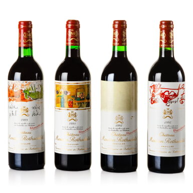 View full screen - View 1 of Lot 57. Château Mouton Rothschild Vertical 1989-1995 (4 BT).