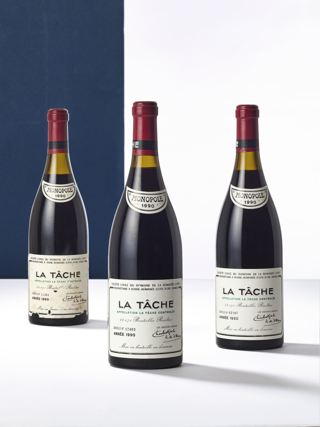 View full screen - View 1 of Lot 8075. La Tâche 1990 Domaine de la Romanée-Conti (3 BT).